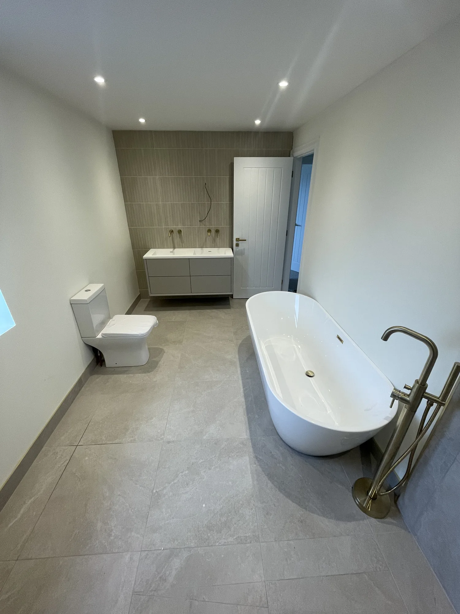 New bathroom lighting fitted during a rewire